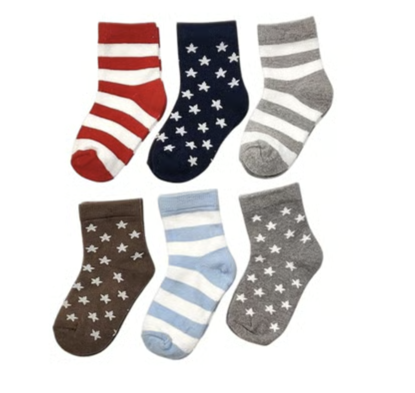 Footprints Bamboo Ankle Kids Socks (Multicolour) - 6 pairs