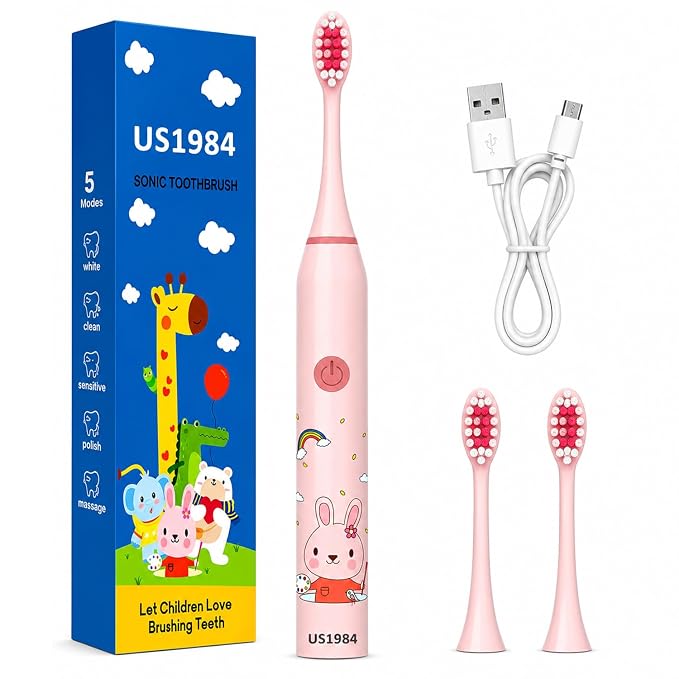 Ausha Rabbit Kids Electric Toothbrush (Pink) - 1 set