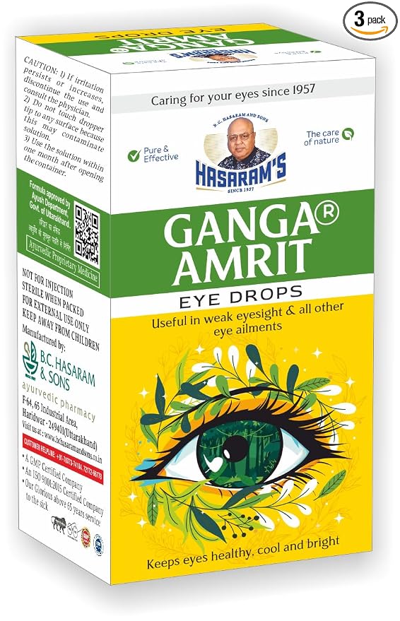 Kesri Marham Ganga Amrit Eye Drop, Organic, Natural & Pure Herbs, Ayurvedic Eye Drops