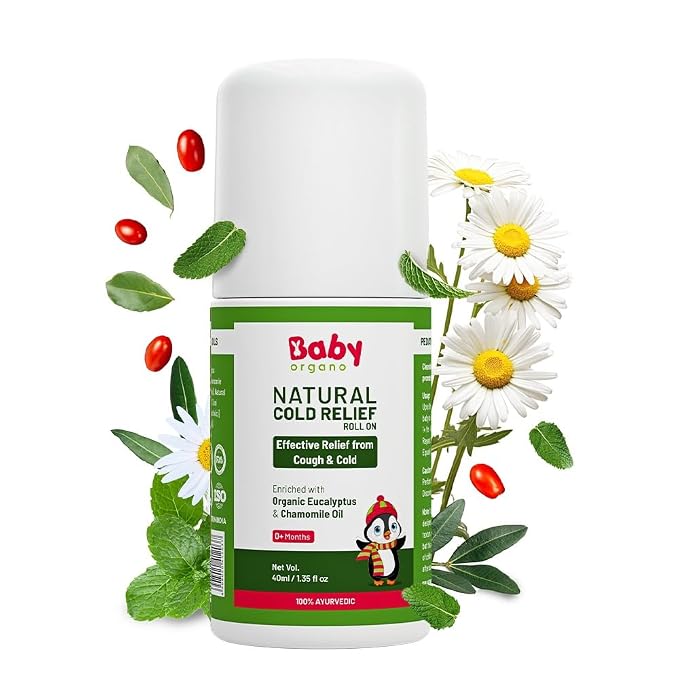 BabyOrgano Ayurvedic Cold Relief Roll On for Babies 0+ Months | With Eucalyptus, Tulsi & Lavender