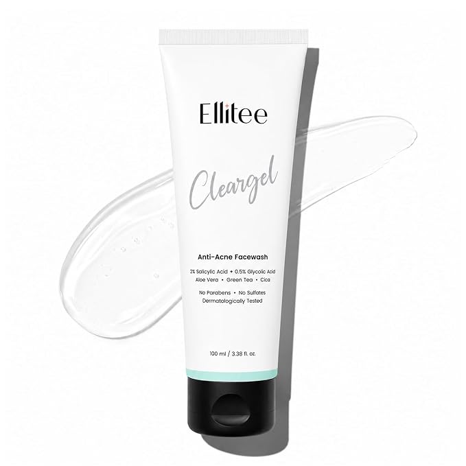 ClearGel Anti Acne Face Wash for Oily & Acne-Prone Skin - 2% Salicylic Acid & 0.5% Glycolic Acid Gel Cleanser 100ml