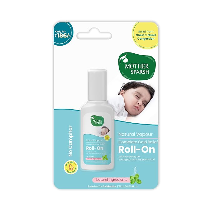 Mother Sparsh Natural Vapour Complete Cold Relief Roll-On for Babies-15ml