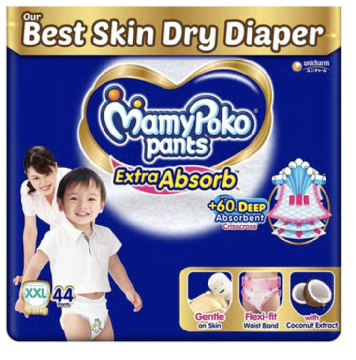 MamyPoko Pants Extra Absorb Baby Diaper XXL 44pc