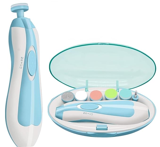 Baby Nail File Electric, Gentle Baby Nail Trimmer Electric, Baby Nail Clipper with Night Light