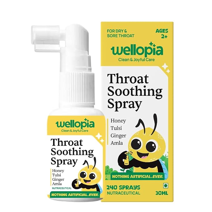 Kids Throat Soothing Spray | Natural Sore Throat & Dry Cough Relief | Honey, Tulsi, Ginger & Amla | Non-Drowsy, Clean-Label | 30ml (Ages 2+)