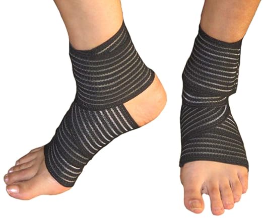 RACE Elastic Knee Compression Bandage Wraps (Pack of 2)
