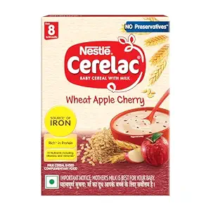 Nestle Cerelac Wheat Apple Cherry Baby Cereal (8-24 Months) - 350 g