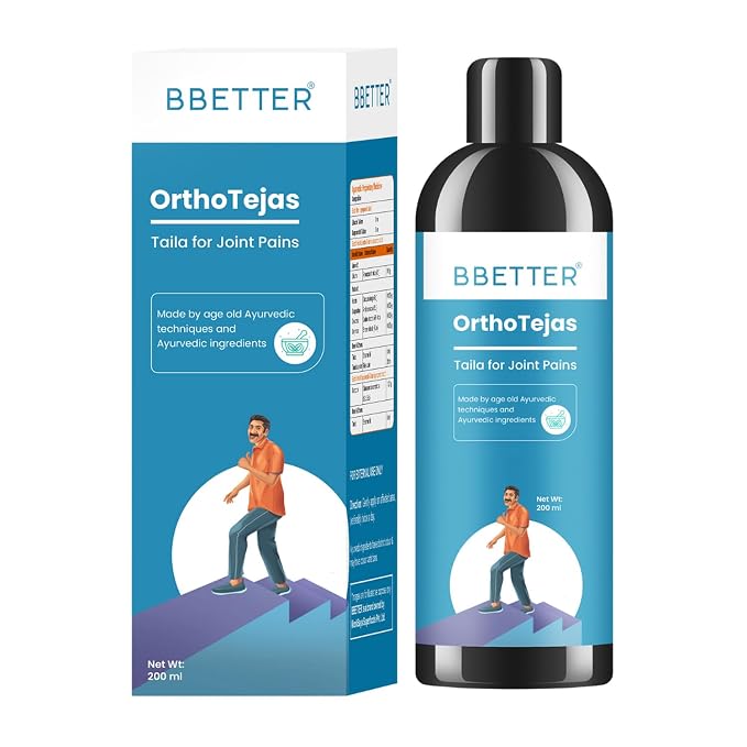 BBETTER OrthoTejas | Ayurvedic Oil for Knee, back, shoulder & Joint Pain Relief, Swelling and Stiffness 900ml
