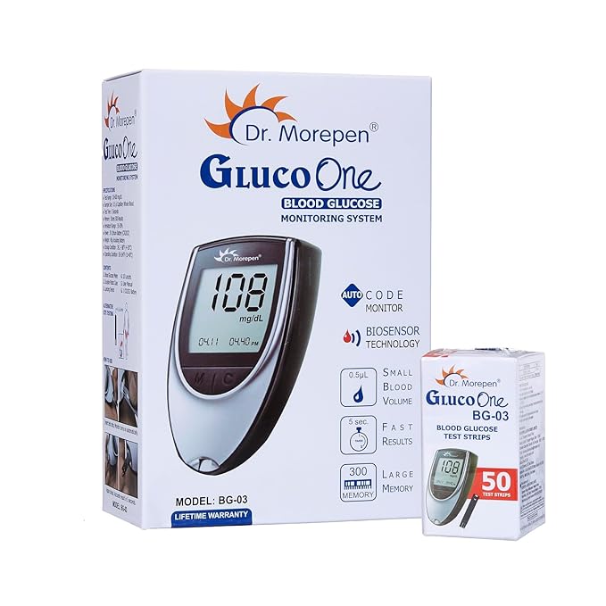 Dr. Morepen BG-03 Gluco One Glucometer  50 Strips
