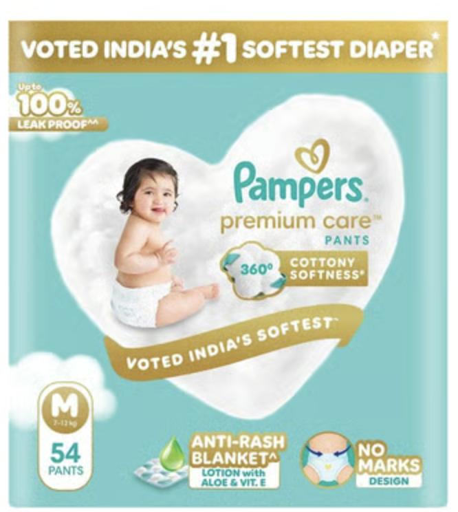 Pampers Premium Care Baby Diaper Medium Size54pc