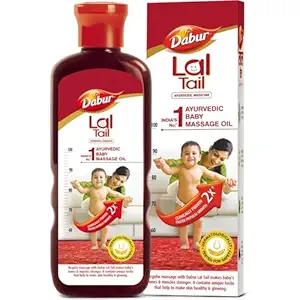 Dabur Lal Tail | Ayurvedic Baby Massage Oil | Supports Baby's Bone, Muscle & Skin Health