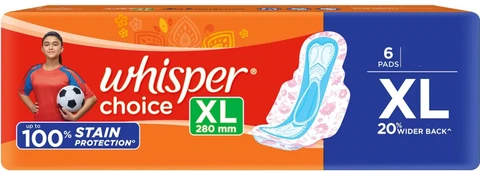 Whisper Choice Extra Long Sanitary Pads (XL) 6 pc
