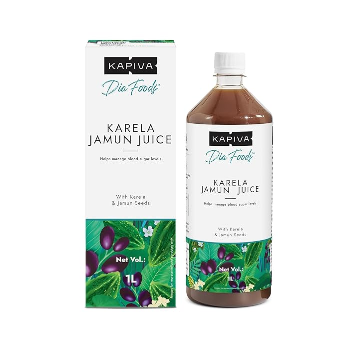 Kapiva Karela Jamun Juice Control Blood Sugar Level and Lower Bad Cholesterol | Diabetic Care (1L)