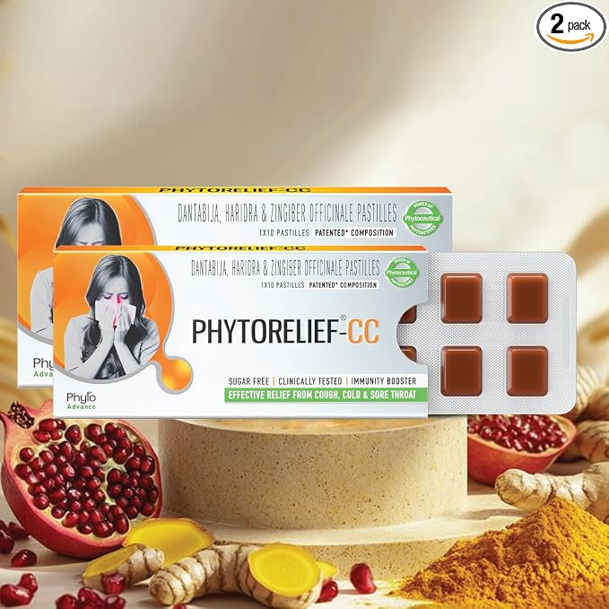 PhytoRelief CC® -5X Natural SupportSugar-Free Pastilles -Pack of 2 (20 Pastilles)