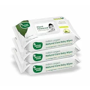 Mother Sparsh Plant Powered Natural Baby Wipes (Cucumber) - 3 x 60 wipes