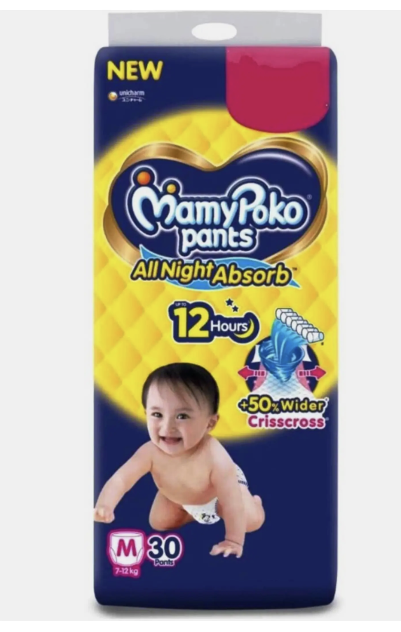 MamyPoko All Night Absorb Baby Diapers Medium (M) 30 pc