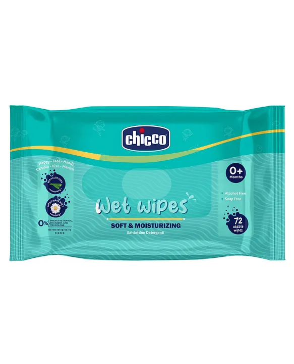 Chicco Soft & Moisturizing Wet Baby Wipes - 72 wipes