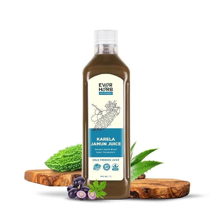 (by PharmEasy) Karela Jamun Juice for Diabetes - 1L | Helps control Blood Sugar Level & Weight Management | Ayurvedic 100% Natural Sugar Free - 1000ml