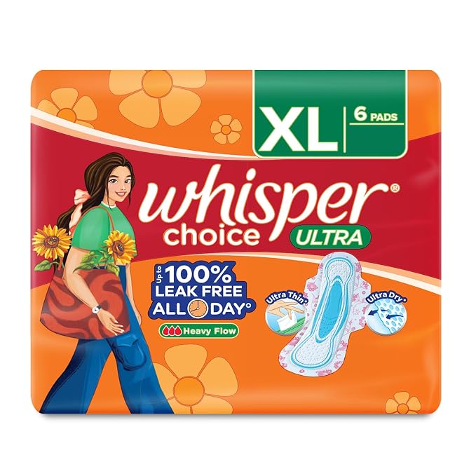 Whisper Choice Ultra Sanitary Pads (XL) 6's(Pack of 1)
