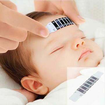 Forehead Baby Kids Stickers Thermometer Body Oxter Strip for Temperature Test (White) - 10 Pcs