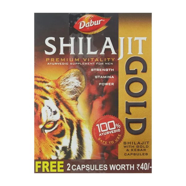 Dabur Shilajit Gold Capsule 10+2 Free