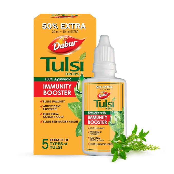 Dabur Tulsi Drops  Cough And Cold Relief: (20Ml +10Ml Free)