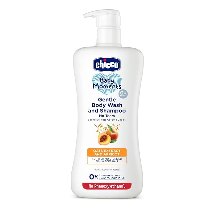 Chicco Gentle Body Wash & Shampoo No Tears Oats Extract & Apricot