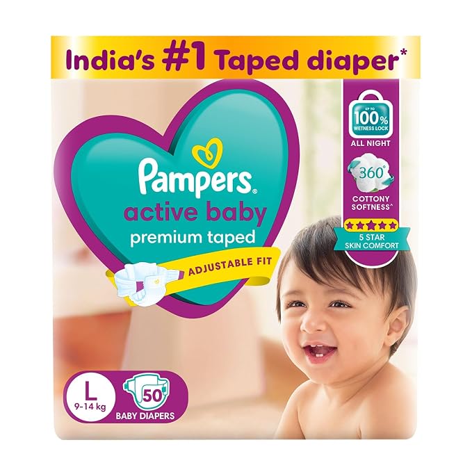 Pampers Active Baby Baby Diaper - 50 pcs