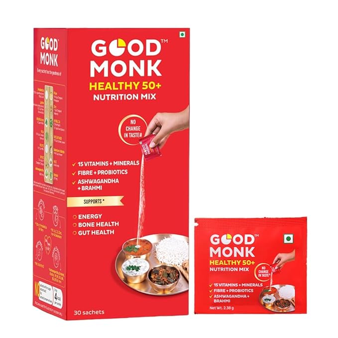 Good Monk Healthy 50+ Multivitamin & Probiotic For Seniors|15 Sachets